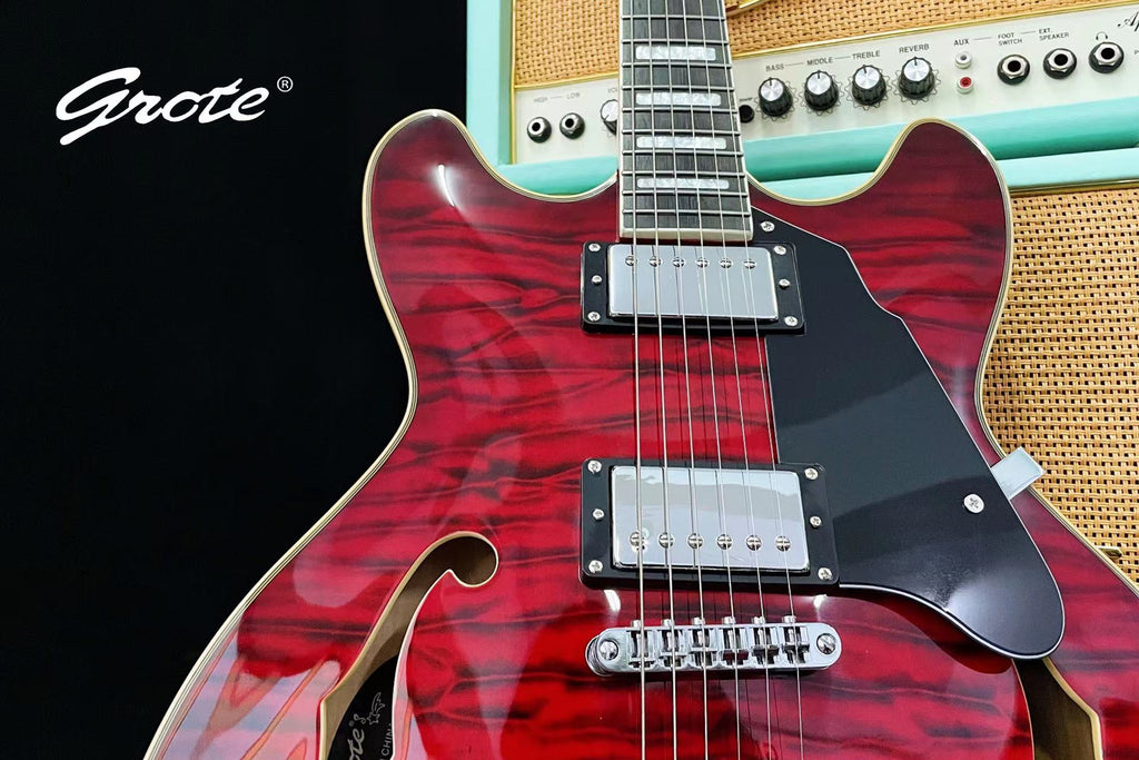 Amazon.com: GROTE Jazz Electric Guitar Hollow Body Chrome