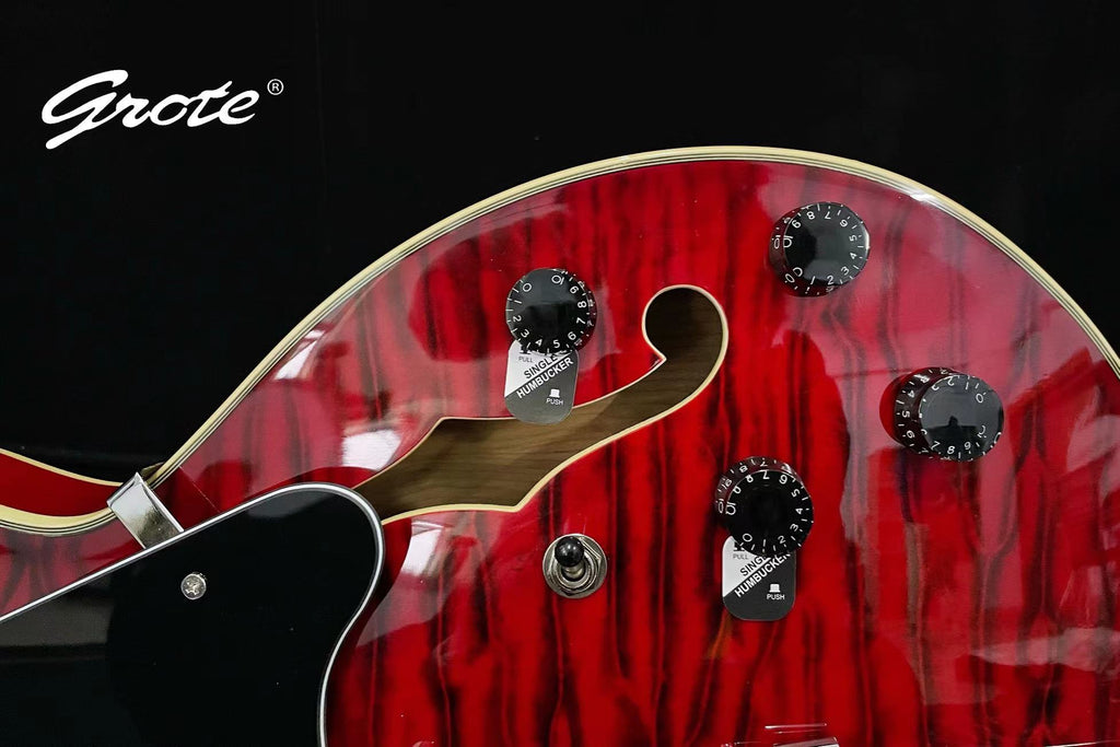 Amazon.com: GROTE Jazz Electric Guitar Hollow Body Chrome