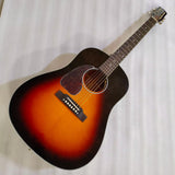 slope shoulder D40 style lefty guitar sunburst finishing left handed byron guitar