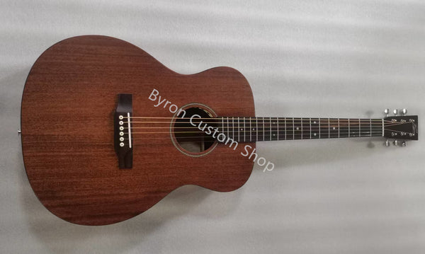 OM solid mahogany wood top satin finishing-folk acoustic electric guitar