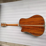 BY-45KC koa wood guitar-dreadnought acoustic guitar -single cut fancy abalone acoustic electric guitar