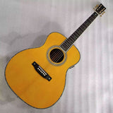 000-14 fret ,gloss OM42 style guitar left handed guitar with transacoustic pickups lefty acoustic guitar