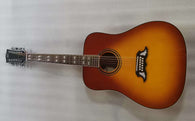 Byron lefty -12 string guitar-dreadnought guitar left handed cherry flame maple wood acoustic electric guitar