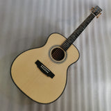 The American Sycamore OM body natural color all solid wood handmade acoustic electric guitar with sycamore wood