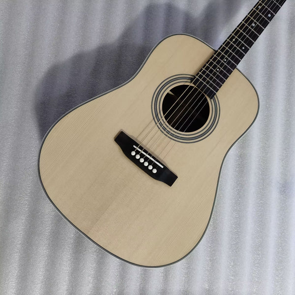 dreadnought junior solid wood top spruce acoustic guitar beginner guitar new year gift available in USA