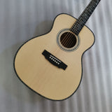 The American Sycamore OM body natural color all solid wood handmade acoustic electric guitar with sycamore wood