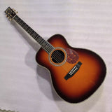 Byron Custom Shop Custom Build OM-42 / 45 style-all solid wood handmade acoustic electric guitar with free hardcase