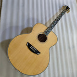 handmade Byron Jumbo Jen Model natural quilted maple wood all solid guitar with pickups and hardcase