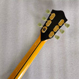 Byron Jumbo Acoustic Guitar-Handmade-Flame Maple-Amber blonde free pickups and hardcase