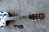 blue ovation guitar-6 strings acoustic electric guilt in pickups gig bag -41 inches guitar carbon fiber