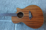 BY-K24N new Byron-herringbone acoustic cutaway with soundhole pickups koa wood guitar free gig bag