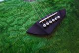 cutaway Byron single cut acoustic electric guitar- green gloss GA body-soundhole pickups free gig bag