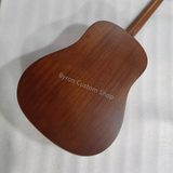 BY-DSS15M Dreadnought slope shoulder all solid mahogany wood guitar handmade acoustic electric guitar