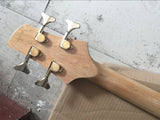 Custom Deluxe Monarch 4 -Pau Amarillo Fodera Bass -Guitar Electric 4 String gold parts -Yin Yang Bass