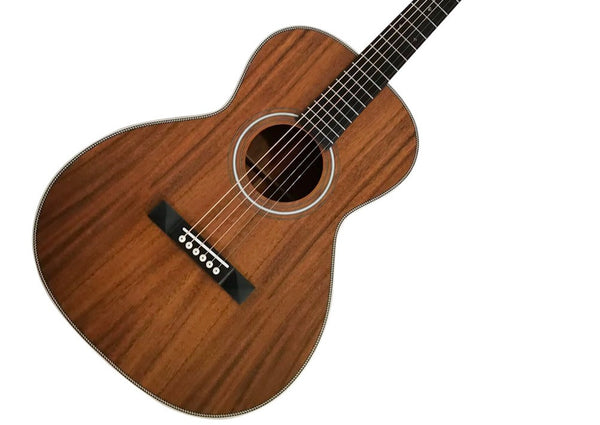 slot heastock small parlor guitar-OO koa -mini guitar soundhole pickups custom acoustic guitar free gig bag