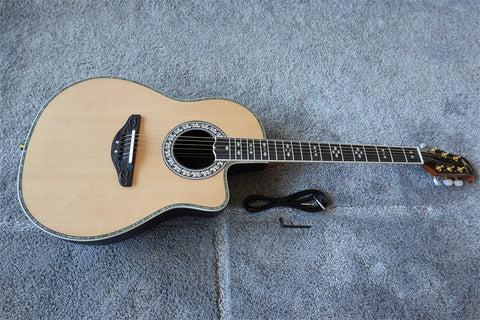 solid wood guitar-ovation natural 6 strings with pickups gig bag -carbon fiber acoustic electric guitar