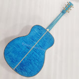 Ocean Blue-OM body full size; 14 frets-acoustic electric guitar upgrade with hardcase