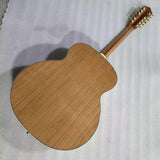 jumbo acoustic electric guitar solid spruce wood 12 strings new flame maple Byron Custom guitar TB12-G001