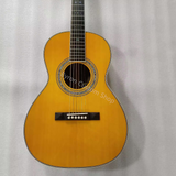 Factory Custom parlor acoustic guitar Solid Spruce top slot head vine torch inlay 8soundsmusic