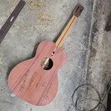 parlor guitar-OO body 12 frets all solid mahogany wood guitar-free gig bag