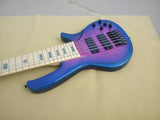 6 string custom purple finish bass Prestige flame maple EMG  active Electric Bass Guitar