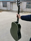 custom slope shoulder olive green solid J45 vintage guitar acoustic electric guitars