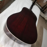 sloped shoulder all solid wood sunburst vintage V neck custom acoustic electric guitar