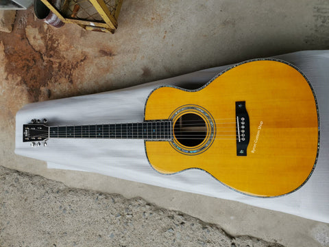 all solid bookmatched spruce rosewood vintage guitar OM Byron 42