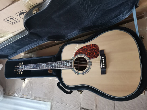 20 frets pearl inlay and binding dreadnought vine inlay acoustic guitar