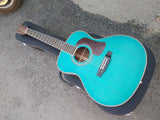 OOO15 style satin blue customize Byron acoustic electric guitar with hardcase
