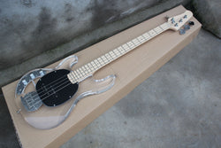 customize acrylic 4 string bass with LED light left handed electric bass