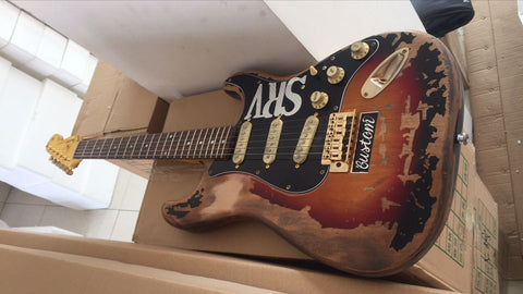 SRV relic strat electric guitar vintage sunburst