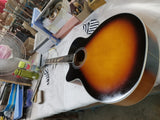 Jumbo Size Acoustic Guitar-Sunburst Left Handed-Solid Spruce