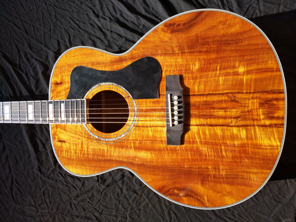 Professional Jumbo Acoustic Electric Guitar-F50 Vintage-Koa Wood- Ebony
