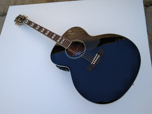 Jumbo 6 String Acoustic Electric Guitar -F50 Vintage-Black Gloss
