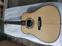 Byron dreadnought guitar abalone vine inlay custom shop handmade acoustic electric