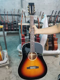 AAA all solid wood VINTAGE slope shoulder 12 frets acoustic guitar with slot headstock