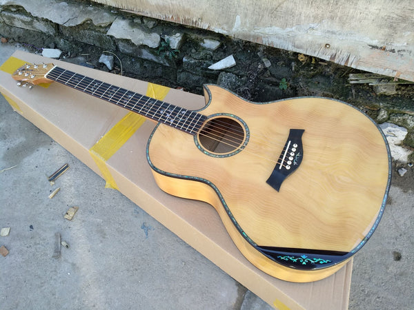 handmade all Solid single cut guitara armrest GA acoustic electric guitar
