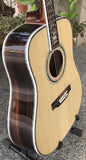 Solid spruce top Ebony fingerboard OEM Custom Real Abalone acoustic Guitar