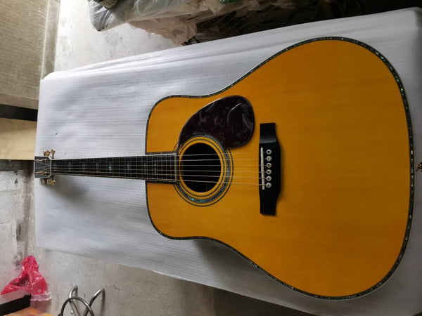 AAAA Custom Vintage Acoustic Guitar-D45 Electric-Solid Wood- Dreadnought