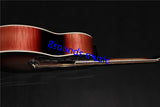 J200 Style Jumbo Acoustic Electric Guitar-Custom-Flame Maple