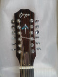 Byron custom shop koa wood guitar- Grand Auditorium body armrest bevelled cutway can ship from US UK