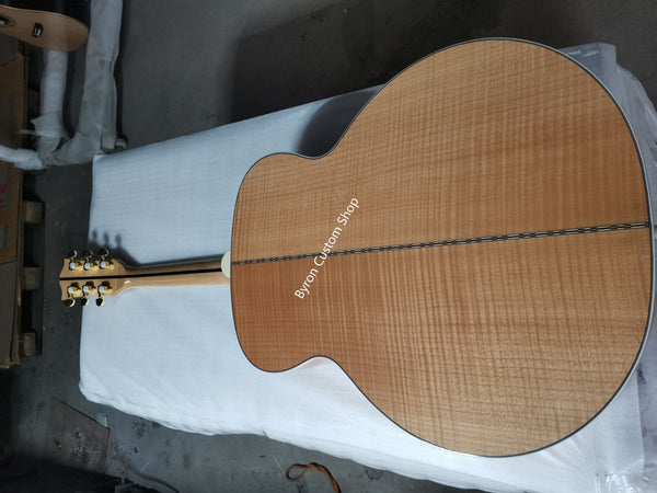 SJ 200 Jumbo Acoustic Electric Guitar-Handmade-Natural Color