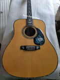 abalone inlay all solid acoustic guitar AAAA Deluxe abalone inlay D100 handcraft acoustic guitar