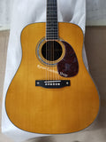 Byron customize D42 all solid wood with flame maple wood binding folk guitar
