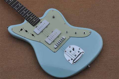 light blue jaguar electric guitar P90 pickups high quality guitars vintage style