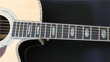 cutway solid spruce wood real abalone binding ebony fretboard solid guitar D45 style