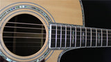 cutway solid spruce wood real abalone binding ebony fretboard solid guitar