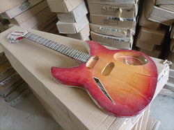 diy unfinished electric guitar sunburst color ric guitar