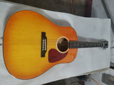 honey burst solid spruce J45 guitar one piece head Guitarra acustica, acoustic electric guitar